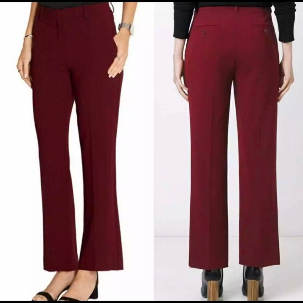 THEORY Red Lolka Admiral Crepe Dress Pants